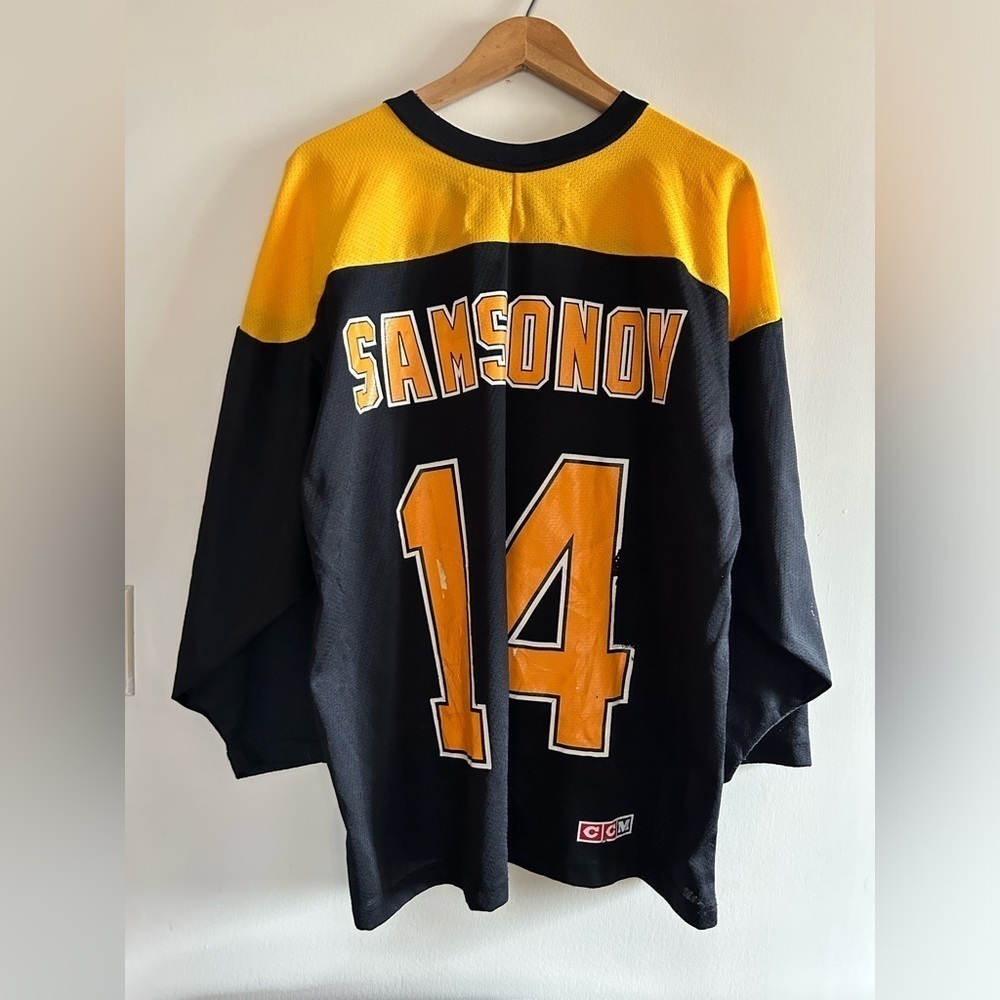 Vintage Boston Bruins #14 Sergei Samsonov CCM Jersey Large